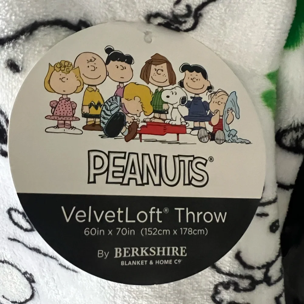 Berkshire VelvetLoft Throw with snoopy and Shamrock Design